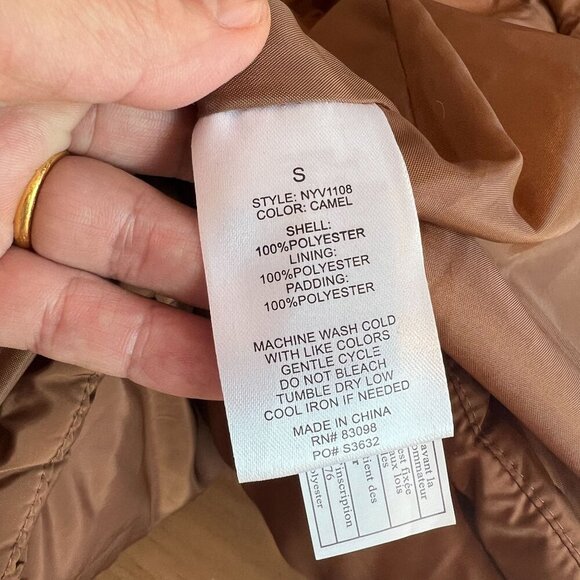 Cisono Womens Padded Vest Wind Resistant Small in Camel Brown - Picture 9 of 11